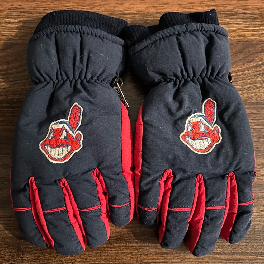 VTG Cleveland Indians Winter Gloves Thinsulate MLB Merch Medium